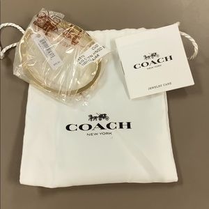 Coach Hinged Gold Bangle Bracelet